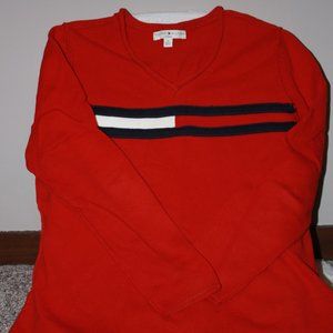 Tommy Hilfiger signature red Sweater with outward seams  Plus Size 1X EUC